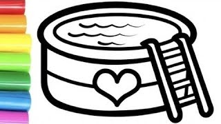 ​How to Draw a Swimming Pool for Kids | Coloring Swimming Pool Drawing and Coloring for Toddlers