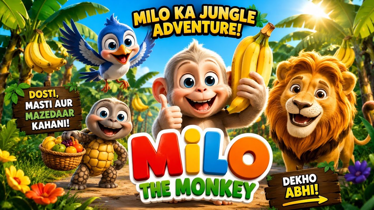 Milo Monkey Milo the Monkey | Hindi Moral Story for Kids | Helping Others Builds ...