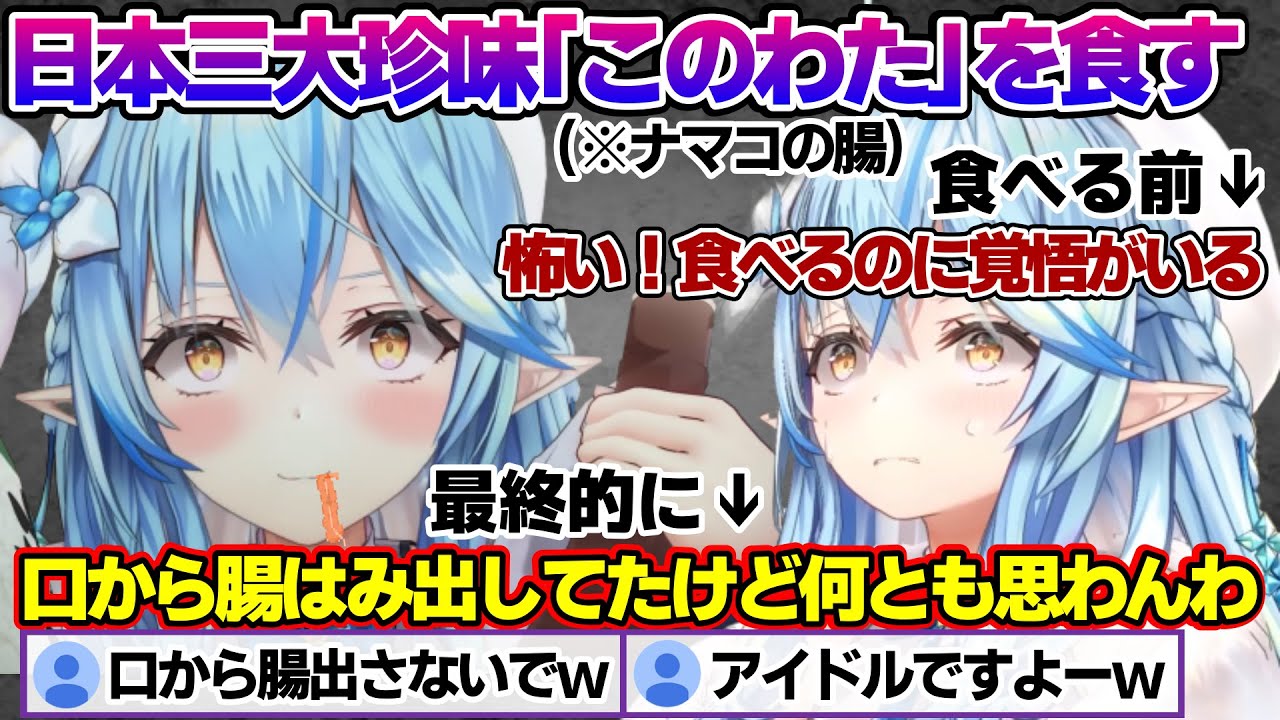 ビンゴのために日本三大珍味このわた(ナマコの腸)を食べ、酒呑みとしてさらにレベルアップしたラミィちゃんｗ【雪花ラミィ/ホロライブ/切り抜き/らみらいぶ/雪民】