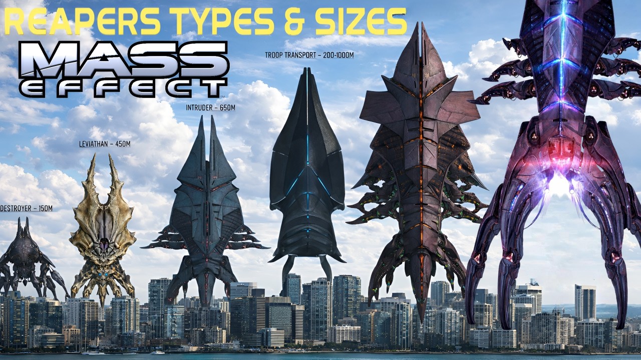 Reaper Count In The Different Classes and Sizes of REAPERS in Mass Effect - YouTube