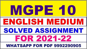 MGPE 10 Solved Assignment 2021-22 in ENGLISH,  Whatsapp For Pdf  9992290905.