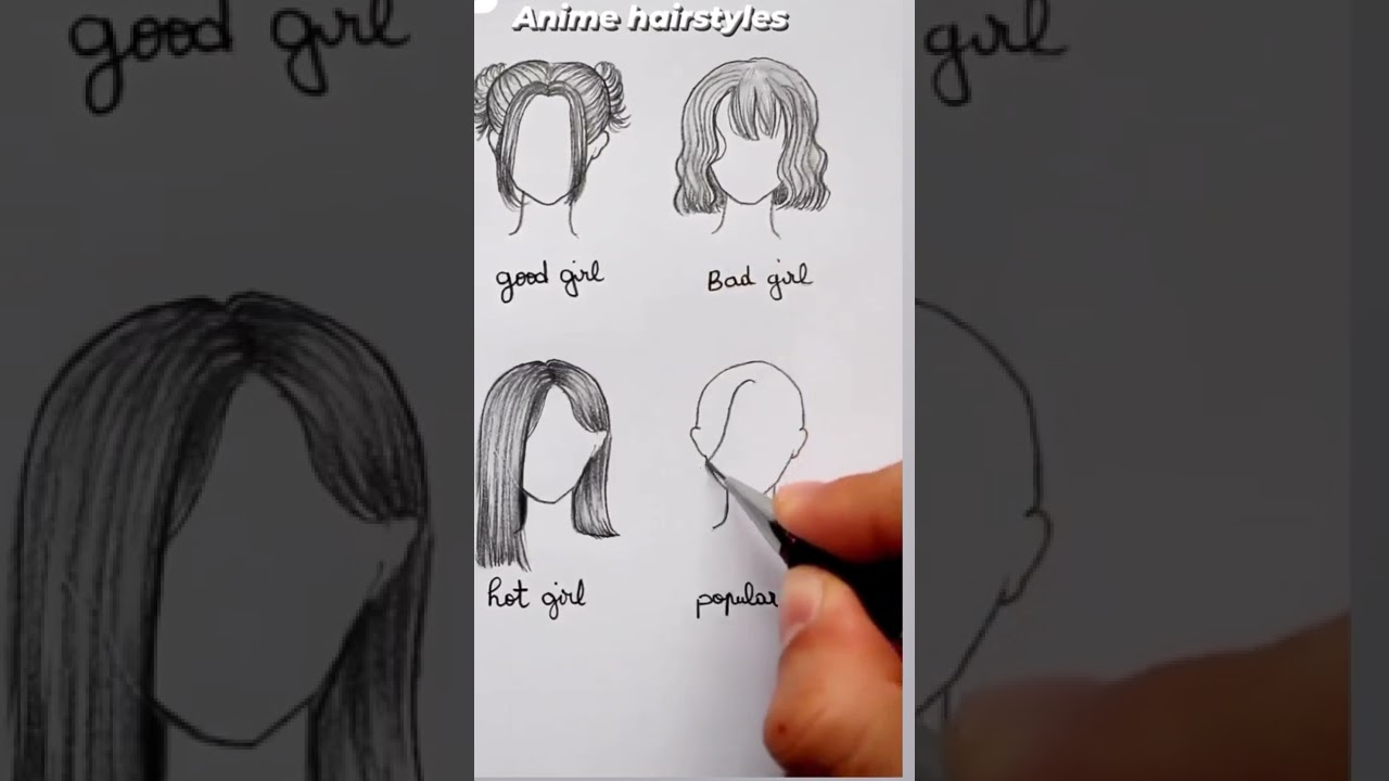 how to draw different hair for types of girl 😊 please subscribe