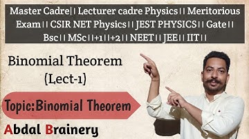 Lect-1:Binomial Theorem||11th Mathematics||Master Cadre||Lecturer Cadre|IIT|JEE|NEET|Tgt& Pgt Maths|