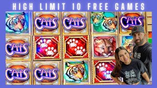 🐯10 FREE GAMES AND BIG LINE HITS! $20 BETS HANDPAY JACKPOT CATS SLOT MACHINE AT BALLYS CASINO screenshot 5