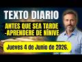 TEXTO DIARIO DE HOY | ¡Responderé rápido a la voz de Jehová! 👂 - Jueves 4 de Junio 2026