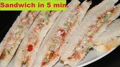 Sandwich in 5 minutes | Kids Tiffin recipe | Veg Mayonnaise Sandwich | Breakfast recipe 