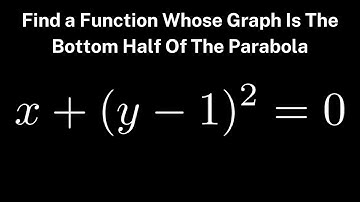 Find A Function That Describes The Bottom Half Of The Parabola x + (y - 1)^2 = 0