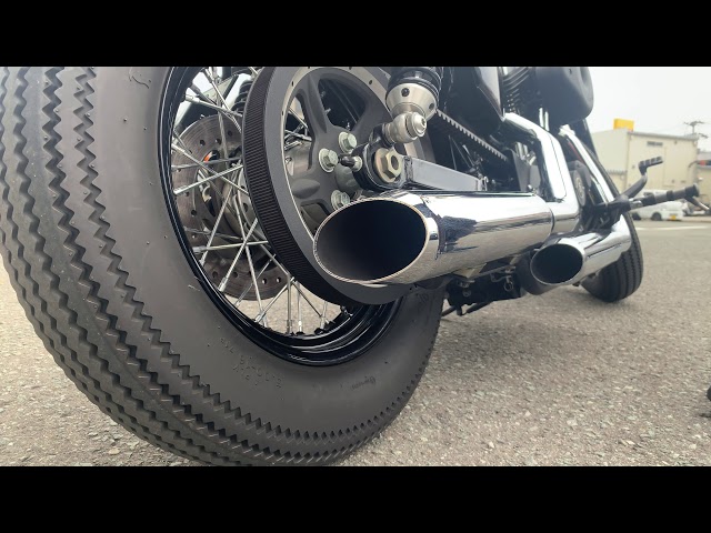 ハーレースポーツスターモデル北米マフラーXL1200 12mmパンチアウト済 パインバレーにて施工□スポーツスター北米マフラー パンチ