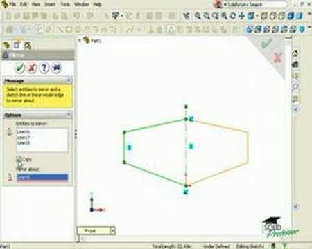 SolidWorks Tutorials by SolidProfessor Sketch Mirroring