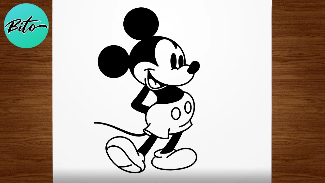 COMO DESENHAR O MICKEY MOUSE  Passo a Passo Simples e Fácil 