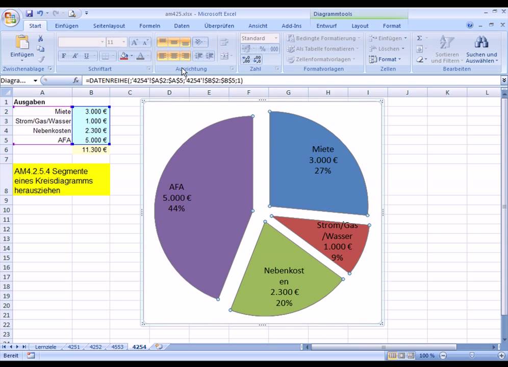 Am4254 Segmente Eines Kreisdiagramm Herausziehen Youtube