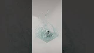 Satisfying 96 Res Blender Water Metal Monkey Simulation #blender #rendering #watersimulation