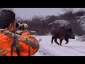 Ultimate boar hunt adventure in winter epic rifle shots at wild hogs hunting wildlife