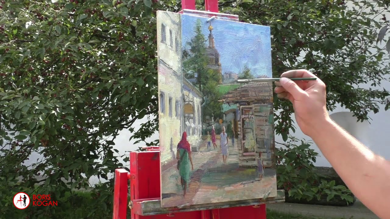 ⁣Художник Борис Коган. Новоспасский монастырь. Часть 2. Картина маслом. Пленэр 29/07/2018