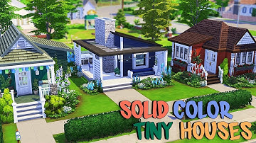 SOLID COLOR TINY HOUSES 💚💙💗 | The Sims 4 | Speed Build