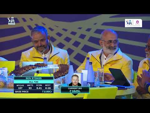 Ben Stokes goes to Chennai Super Kings for 16.25 crores | TATA IPL Auction 2023 | JioCinema