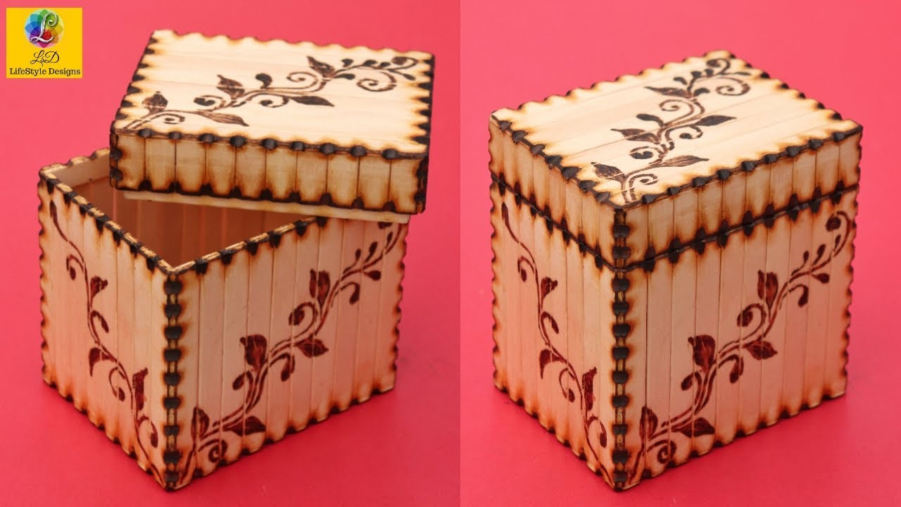 DIY Jewellery Box made from Popsicle Sticks | Unique Decoration with Soldering Iron | Storage Box