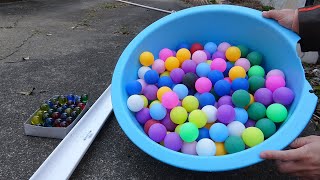 Marble Run Race ASMR ☆ Colorful Table Tennis Ball & White Makeup Cover Course