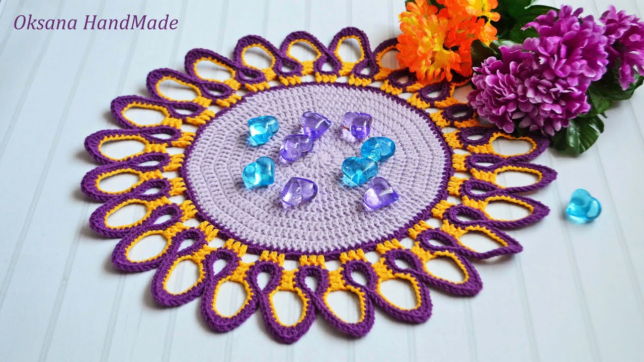 СУПЕР ИДЕЯ из остатков пряжи. Мастер класс и СХЕМА. САЛФЕТКА КРЮЧКОМ