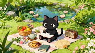 Black Cat’s Peaceful Garden Notes 🌸📖 Lofi Beats to Study, Relax & Unwind