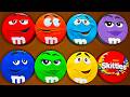 Satisfying Video | Fresh npacking Colorful Skittles and Chocolate M&M'S Candy From Funny Tins ASMR