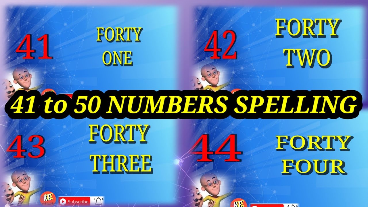 Number name | Number spelling | Number name with spelling | Numbers and ...