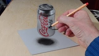 Drawing Levitating Coca Cola Can in 3D - Pop Art Graphic screenshot 5