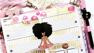 DOLLAR TREE PLANNER Plan With Me PINK AND GOLD Food Diary Planner Spread