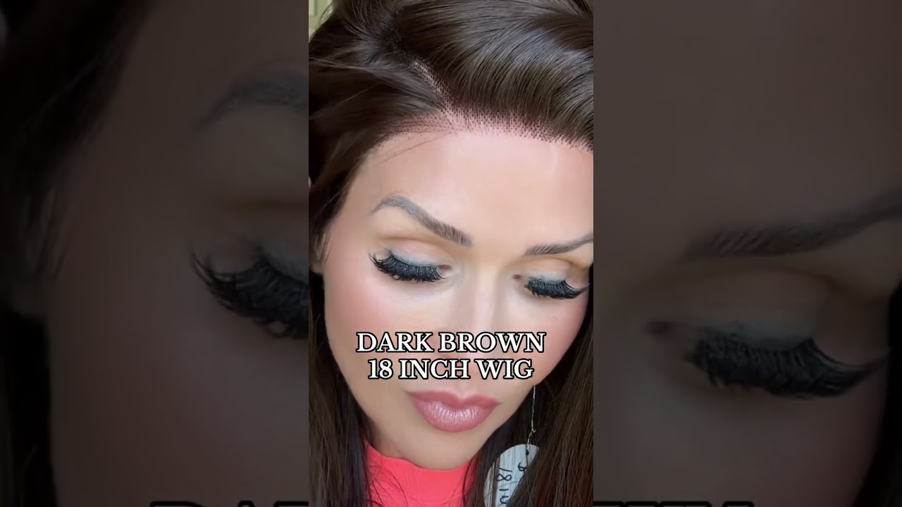 DARK BROWN 18 INCH WIG *Average cap * Free part * 3 combs *Added extra band *18 inches 