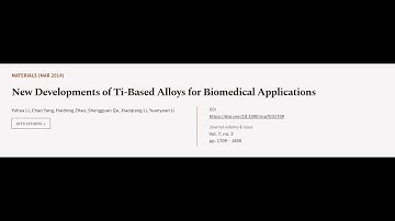 New Developments of Ti-Based Alloys for Biomedical Applications | RTCL.TV