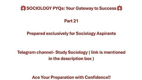 Sociological Questions Challenge | PYQs | NTA UGC NET | RPSC | OR ANY EXAM | PART 21 |@studysocio