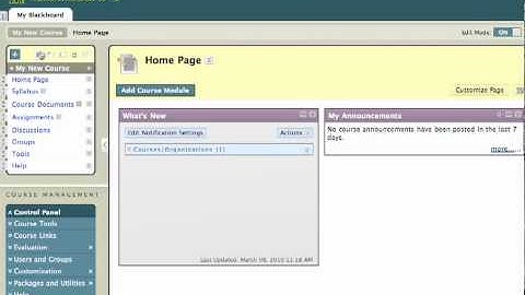Blackboard 9: Course Menu