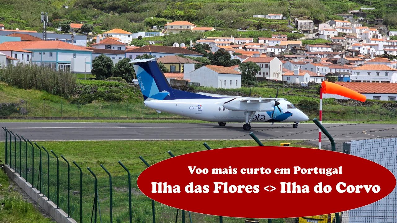 Este é o voo mais curto em Portugal, da Ilha das Flores à ilha do Corvo, 22Km