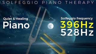 [Solfeggio Frequency] Silent piano and tuning fork sounds heal the soul528Hz + 396Hz