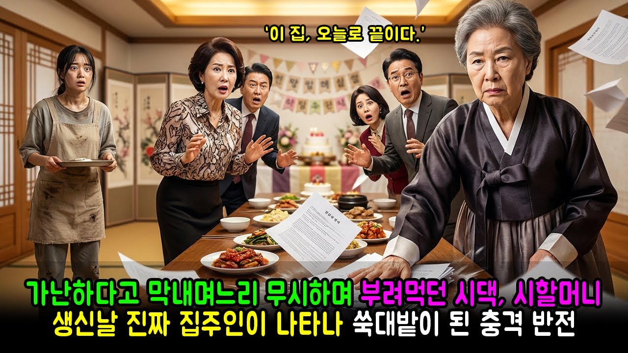 가난하다고 막내며느리 무시하며 부려먹던 시댁, 시할머니 생신날 진짜 집주인이 나타나 쑥대밭이 된 충격 반전 | 반전사연 | 감동사연 | 노후사연 | 막장사연