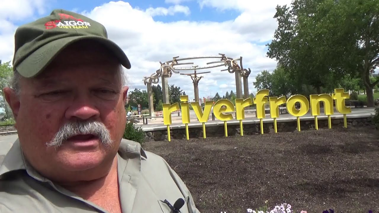 Spokane's Riverfront Park with the Skyride over Spokane Falls