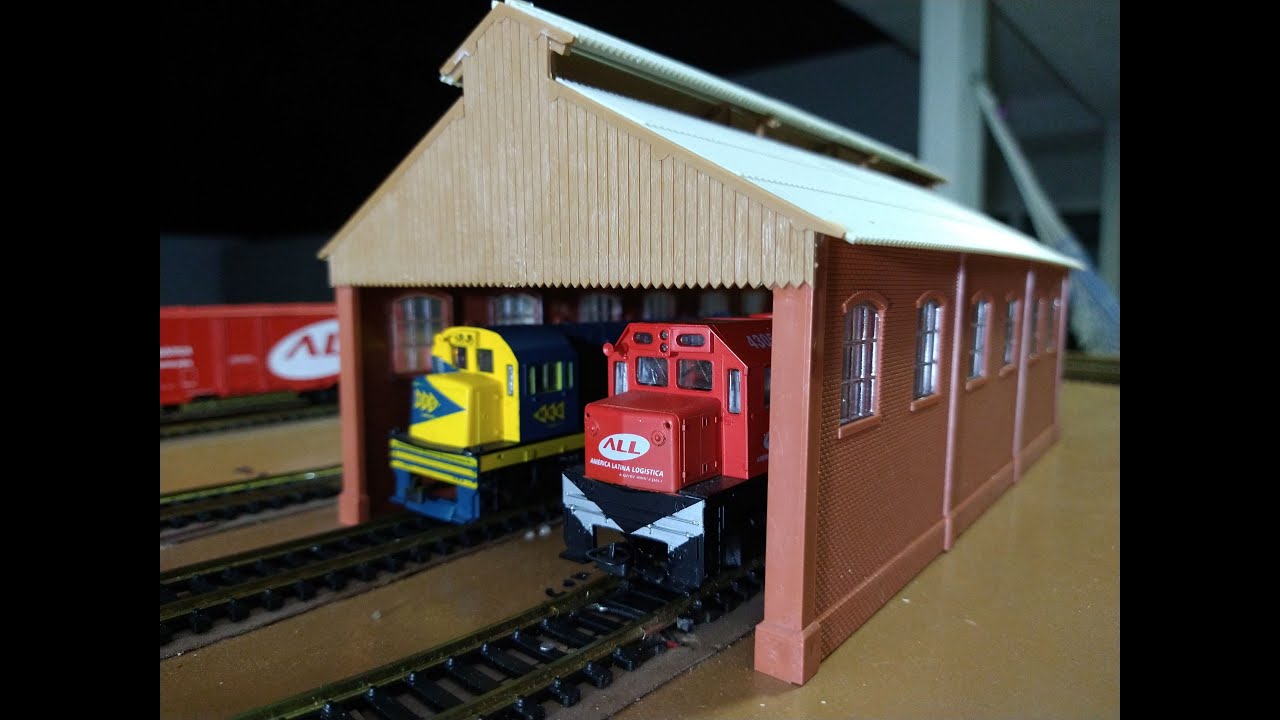 Montagem Depósito de Locomotiva - kit Frateschi escala HO - Maquete trem