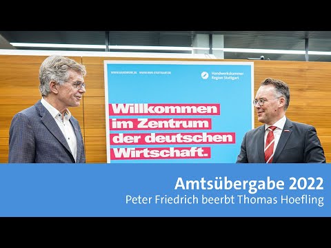 Amtsübergabe: Peter Friedrich beerbt Thomas Hoefling als Hauptgeschäftsführer der Handwerkskammer