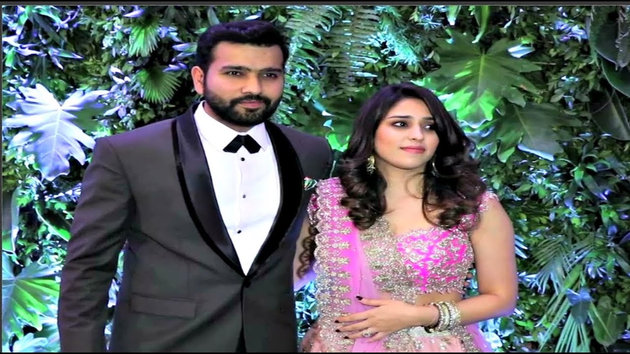 Rohit Sharma With Wife Ritika Attends Virat Kohli And Anushka Sharma Mumbai Reception image