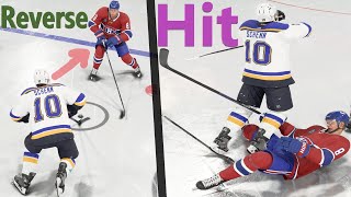how to do a reverse hit in NHL 24