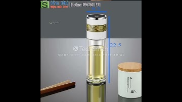 Bình Thuỷ Tinh Lọc Trà 2 Lớp Giữ Nhiệt Có Nắp Hiển Thị Nhiệt Độ Dung Tích 400ml TI0489