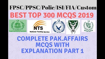 FPSC Test Preparation Pak.Study MCQs Past Papers NTS, PCS, FPSC, CTS, OTS, PTS Part 1