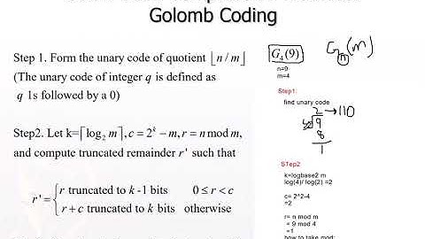 Golomb coding. explained with example.