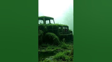 Nature explore // abandoned construction car 💚🌿#aiart #nature #trending #shorts #construction #car