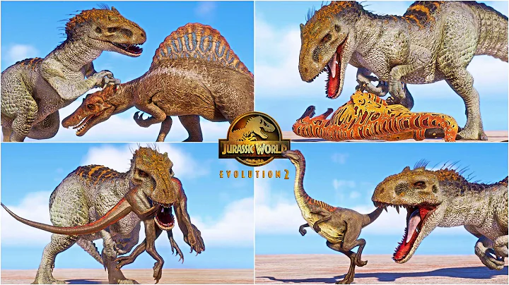 INDOMINUS REX 2.0 HUNTING ANIMATIONS VS ALL DINOSAURS | JURASSIC WORLD EVOLUTION 2