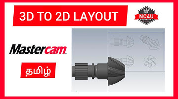How to create 3D model into 2D Drawing Layout in Mastercam -5 Axis தமிழில் -CNC  Training Coimbatore