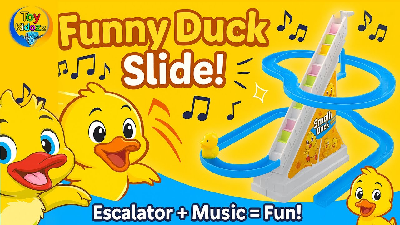 Small Duck Escalator Toy Unboxing | Funny Duck Slide & Climbing Playset