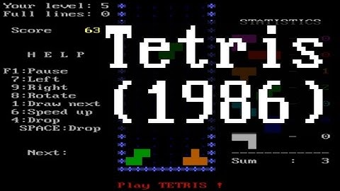 Tetris Gameplay (1986 DOS Version)