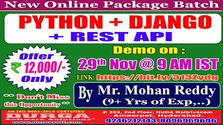 PYTHON + DJANGO + REST API Online Training @ DURGASOFT
