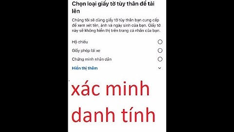 cách xác minh danh tính tài khoản facebook